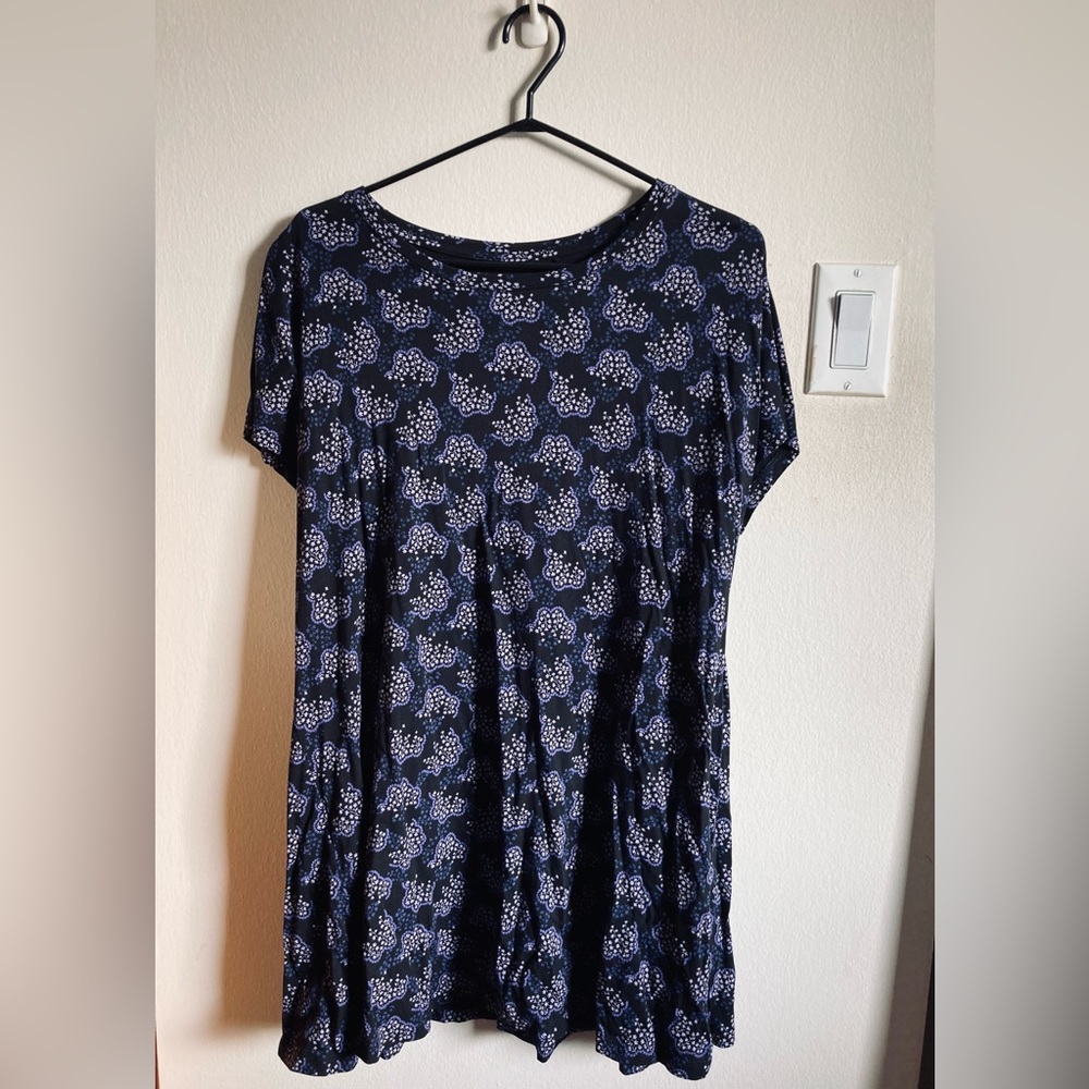ANNA SUI - Purple Short-Sleeve Tunic - XL - Uniqlo Collaboration - New! Unworn